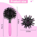 3D Round Hair Brushes for Women Blow Drying Detangling Hairbrush 360 Degree Styling Brush for Thick Curly Hair Comb for Wet and Dry Hair (Brush Only)