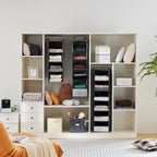 Hanging Closet Organizer and Storage for Clothes (4-SHELF / Black)