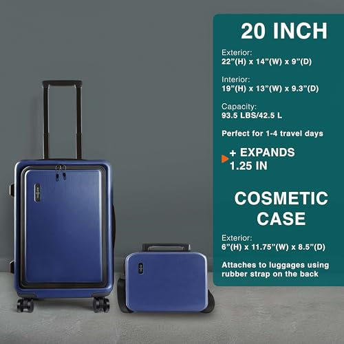 3 Piece Luggage Sets (3 Piece Set (20"/24") / Navy)