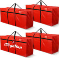 4 Pcs 176 Gallon Extra Large Moving Bags Heavy Duty Storage Bag (176 Gallon / Red)