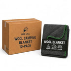 JMR Wool Camping Blanket 10 (Grey / 66x90 - 10 Pack)