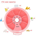 4PCS INVODA Weekly Pill Organizer 7 Compartment Rotating Pill Box for Daily (4pcs+4 Bag)