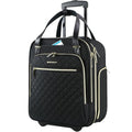Underseat Carry On Wheeled 16" Bag with Wheels (Black-Gold Zipper / 16 Inch Roller)