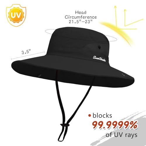 Women's Ponytail Safari Sun Hat (6 3/4-6 7/8 / 1-black)