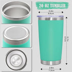 20oz Tumbler Insulated Coffee Tumblers with Lid StainlessSteel LightBlue 4P (Light Blue)