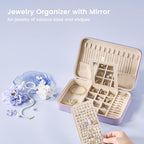Travel Jewelry Case for Women Girls (Purple / Large (10"W*6.69"D*2.17"H))