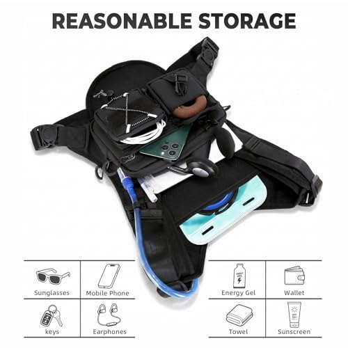 USA Patent Running Hydration Vest Backpack (Black V2 / Standard)