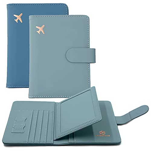 Rfid Passport Holder for Travel women (Blue1Blue2)