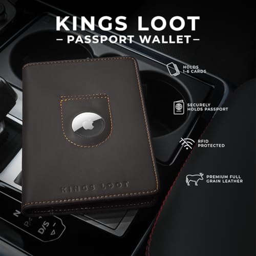 Passport Wallet with Holder for AirTag (Truffle)
