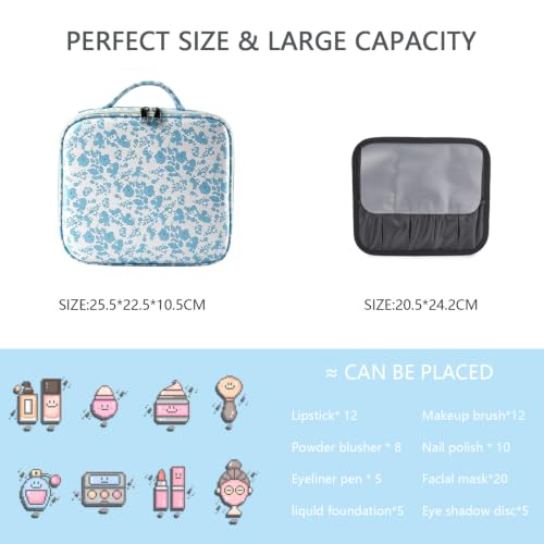 Makeup Bag with Led Mirror (Blue / with LED mirror)