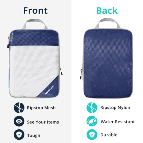 3 Set Compression Packing Cubes for Travel (Navy / 3 pcs)