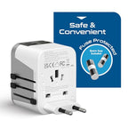 Travel Adapter Worldwide (White Grey)