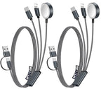 2Pack Travel Essentials for Apple Watch Charger (Black / 2Pack-5 FT)