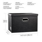 Collapsible Storage Bins with Lids [3 (Black / Medium(3-Pack))