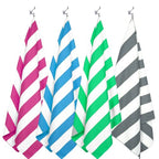 Microfiber Beach Towel Sand (L-live Green Stripes / Large(60x30"))