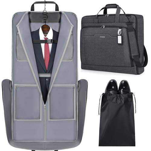 Garment Bags for Travel Carry On Garment Bag for Hanging Clothes (Grey)