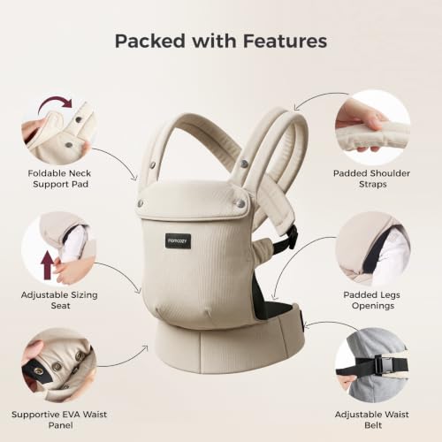 PureHug Baby Carrier (Cotton-Khaki / Extended Fit (45"-69" Waist))