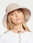Women's Holiday Sun Hat UPF 50+ (Small-Medium / Natural/Beige)