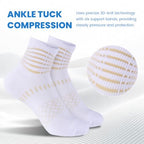 Ankle Compression Socks Women Men Plantar Fasciitis Relief 3 Pairs (X-Large / Light Brown+oatmeal+white-khaki(3 Pairs))