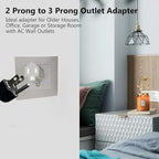 Polarized 2 Prong to 3 Prong Ground Adapter 6 Pack White (White)
