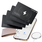 Air Tag Wallet Tracker Cards 4 Pack with 1 Wireless Charger (4-Pack / Black)