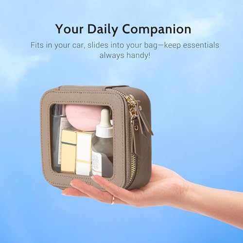 Clear Makeup Bag Set (Taupe / Compact Duo)