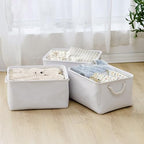Fabric Storage Bin (White Color / Large - 15.7Lx11.8Wx8.3H)