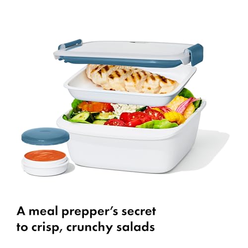 Good Grips Prep & Go Food Storage Salad Container (Salad Container / Ocean Blue)