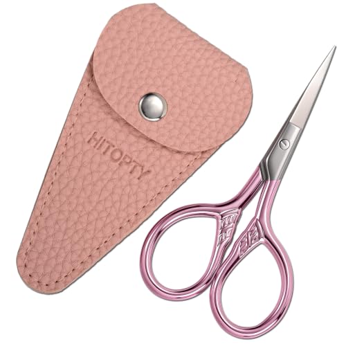 Small Pointed Scissors for Women Men Facial Hair (Pink)