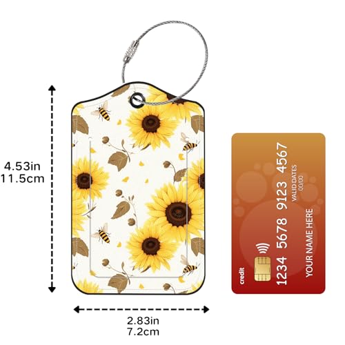 Luggage Tags for Suitcases (Sunflower Buzz)