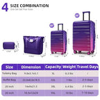 Luggage Sets 4 Piece (Midnight Berry 20-28-Inch / 4 Piece Set (20/28/DB/TB))