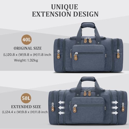 Canvas Duffle Bag (Denim Blue / Large-50L (Without Shoe Compartment))