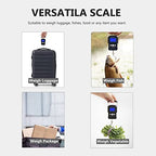 Luggage Scale Digital Suitcase Weighing Fish Portable for Travel (Jet Black)