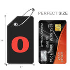 8 Pack Initial Luggage Tags for Suitcases Airplane Travel Essentials (Black / Letter O)