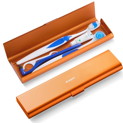 Wider Aluminum Toothbrush Travel Case (Orange / 1 Pack (Large))