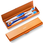 Wider Aluminum Toothbrush Travel Case (Orange / 1 Pack (Large))