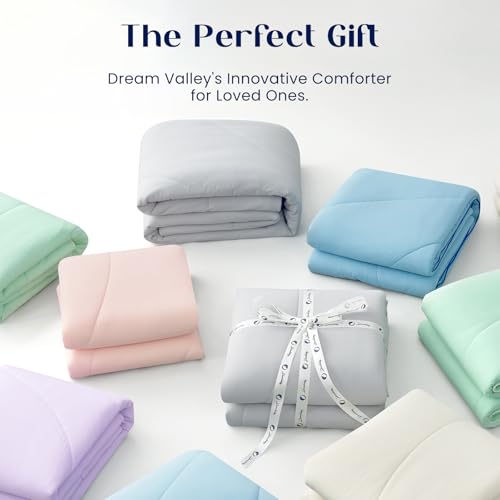 Temperature Regulating Comforter (Dream Blue With Navy Trim / Ultimate Twin XL (68"x90"))