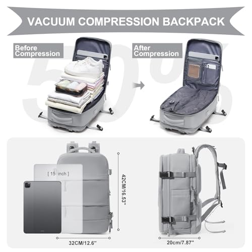 Vacuum Backpack Travel with Pump (A1-grey / 25 liters)