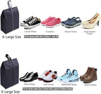 Travel Shoe Bags Set of 2 Waterproof Nylon with Zipper for Men & Women (2 Pack - Black)