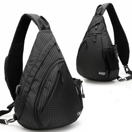 Water Proof Sling bag (Black Grid)