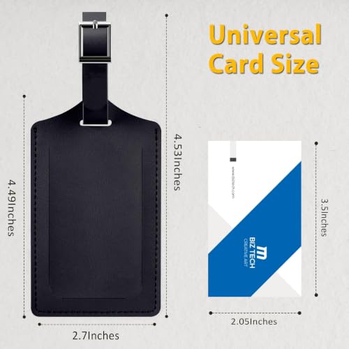 3 Pack Luggage Tags for Suitcases Airplane Travel Essentials (Black)