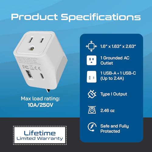 Australia Plug Adapter (Off White)