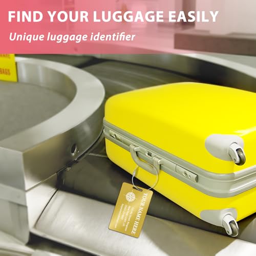 Personalized Metal Luggage Tags (Vertical Gold)