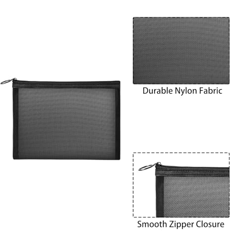 20 Pieces Mesh pouch (Flat-Black / 4.8 inch*6.4 inch)