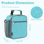 Kids Lunch box Insulated Soft Bag Mini Cooler Back to School Thermal Meal Tote Kit for Girls (Sea Blue)
