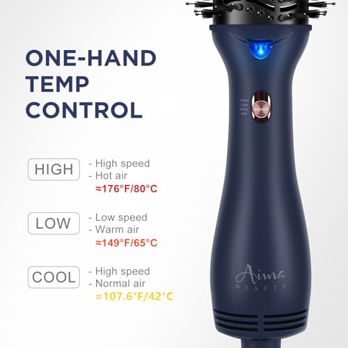 One Step Hair Dryer Brush and Styler Volumizer (Prussian Blue / 2.3" Oval Barrel)