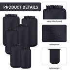 6 Pcs Waterproof Dry Bag Set for Kayaking & Camping (Black)