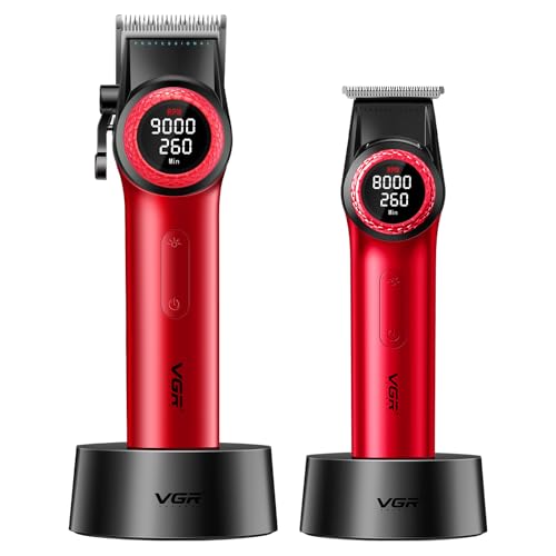 001 & 977 Hair Clipper and Trimmer Set for Men (001+977 2 in 1 Red)