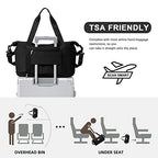 Large Travel Duffle Bag Carry On Weekender Bags for Women Men 18x14x8 Gym (A34-Black-2-layer Expansion / X-plus)
