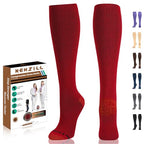 Copper Compression Dress Socks for Women & Men (Small-Medium / Red)